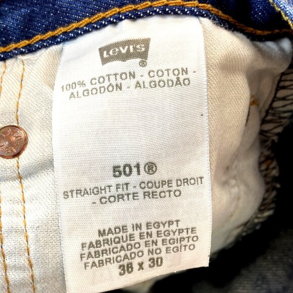 Levi's Vintage 501 Button Fly Original Straight Leg Fit Wide PatchBlue Jeans 36x - Picture 14 of 16